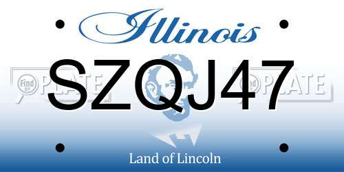 SZQJ47 Illinois License Plate