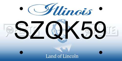 SZQK59 Illinois License Plate
