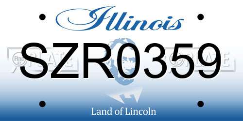 SZR0359 Illinois License Plate