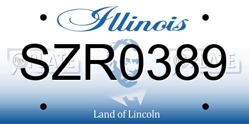 SZR0389 Illinois License Plate