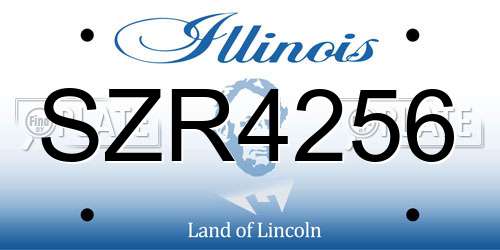 SZR4256 Illinois License Plate