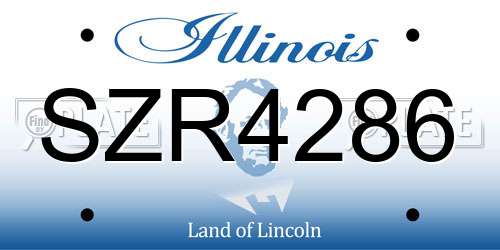SZR4286 Illinois License Plate