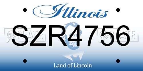 SZR4756 Illinois License Plate