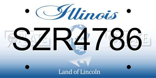 SZR4786 Illinois License Plate
