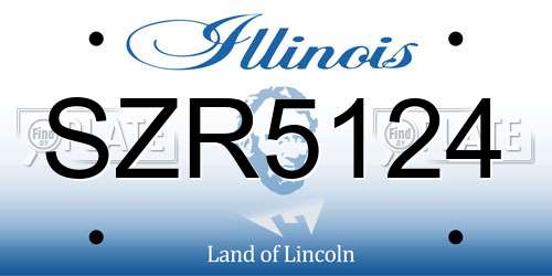 SZR5124 Illinois License Plate