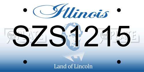 SZS1215 Illinois License Plate