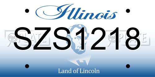 SZS1218 Illinois License Plate