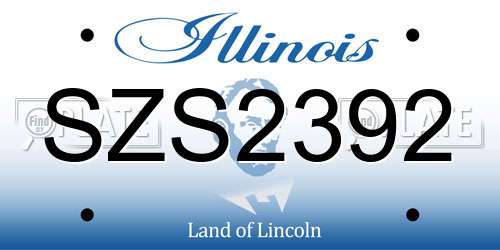 SZS2392 Illinois License Plate