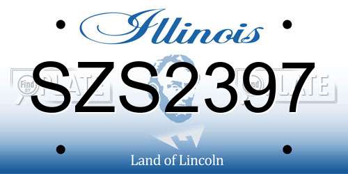 SZS2397 Illinois License Plate