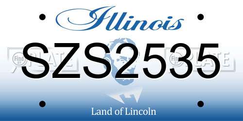 SZS2535 Illinois License Plate