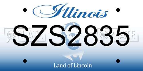 SZS2835 Illinois License Plate
