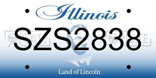 SZS2838 Illinois License Plate