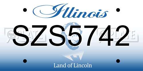SZS5742 Illinois License Plate