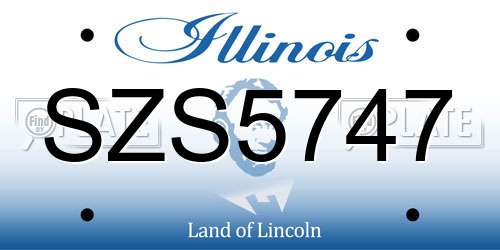 SZS5747 Illinois License Plate