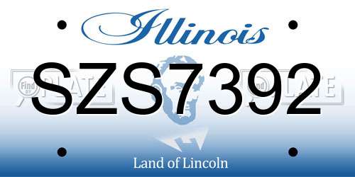 SZS7392 Illinois License Plate