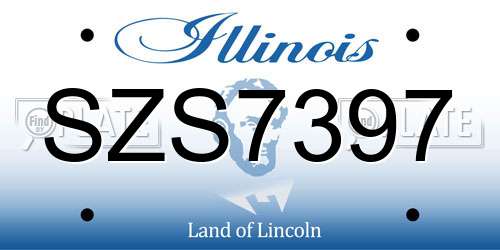 SZS7397 Illinois License Plate