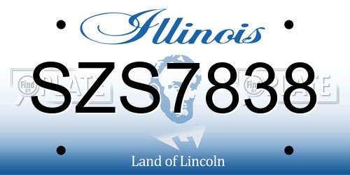 SZS7838 Illinois License Plate