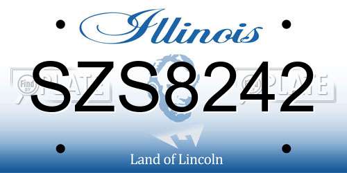 SZS8242 Illinois License Plate