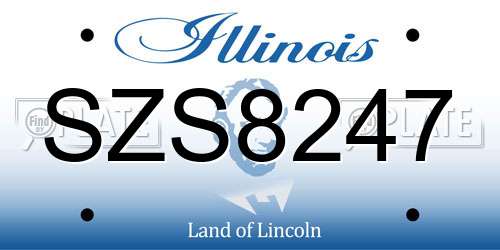 SZS8247 Illinois License Plate