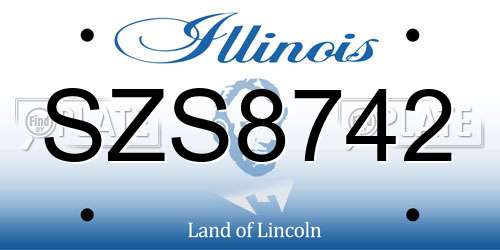 SZS8742 Illinois License Plate