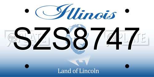 SZS8747 Illinois License Plate