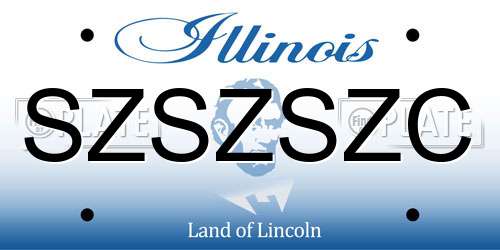 SZSZSZC Illinois License Plate