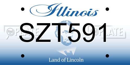 SZT591 Illinois License Plate