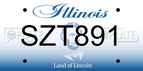SZT891 Illinois License Plate