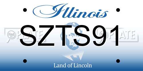 SZTS91 Illinois License Plate