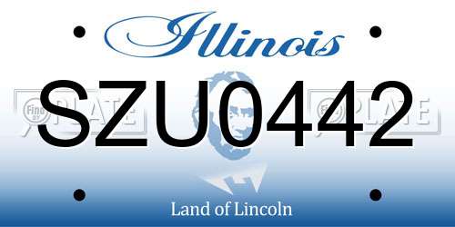SZU0442 Illinois License Plate