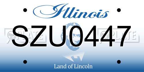 SZU0447 Illinois License Plate