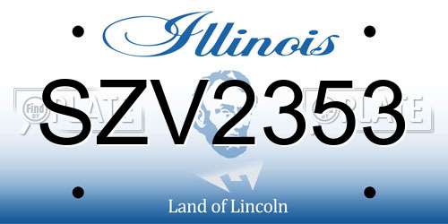 SZV2353 Illinois License Plate