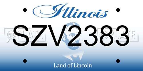 SZV2383 Illinois License Plate