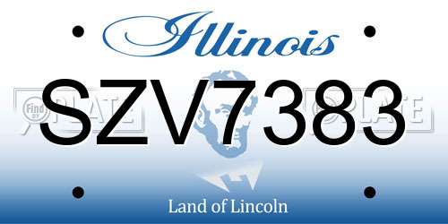 SZV7383 Illinois License Plate