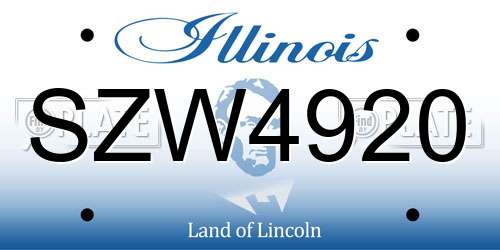 SZW4920 Illinois License Plate