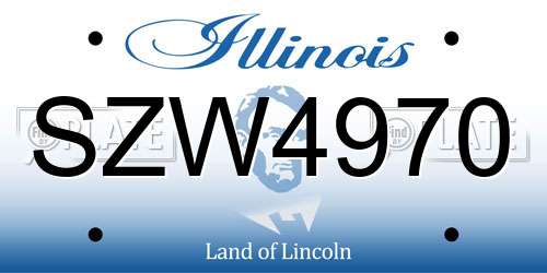 SZW4970 Illinois License Plate