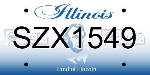 SZX1549 Illinois License Plate