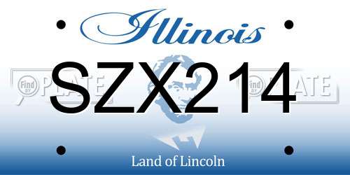 SZX214 Illinois License Plate