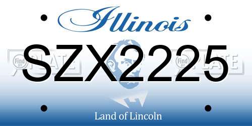 SZX2225 Illinois License Plate