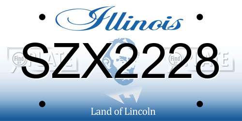 SZX2228 Illinois License Plate