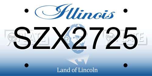 SZX2725 Illinois License Plate
