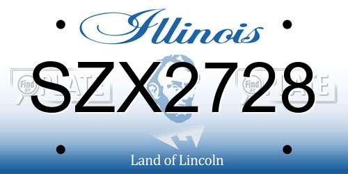SZX2728 Illinois License Plate
