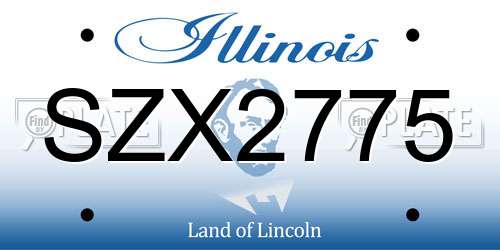 SZX2775 Illinois License Plate