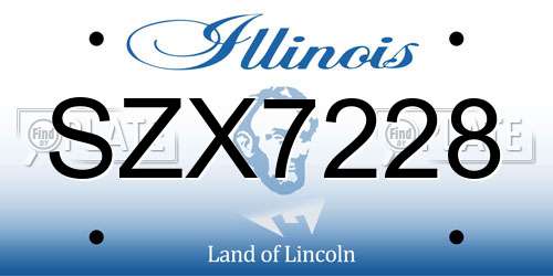 SZX7228 Illinois License Plate