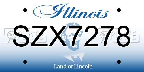 SZX7278 Illinois License Plate