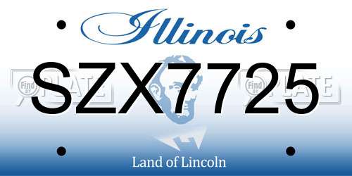 SZX7725 Illinois License Plate