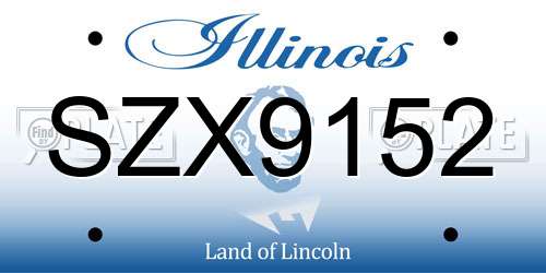 SZX9152 Illinois License Plate