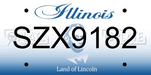 SZX9182 Illinois License Plate