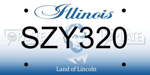 SZY320 Illinois License Plate