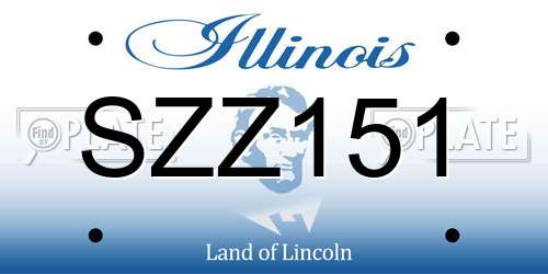 SZZ151 Illinois License Plate